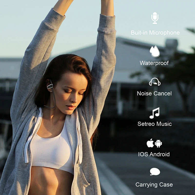 Спортивные Bluetooth наушники Pottnar беспроводные 5 0 гарнитура для бега TWS Спортивная с