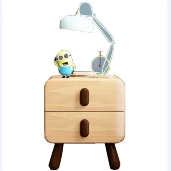 

Nordic solid wood bedside table strong load-bearing simple children's bedroom storage cabinet living room sofa small furniture