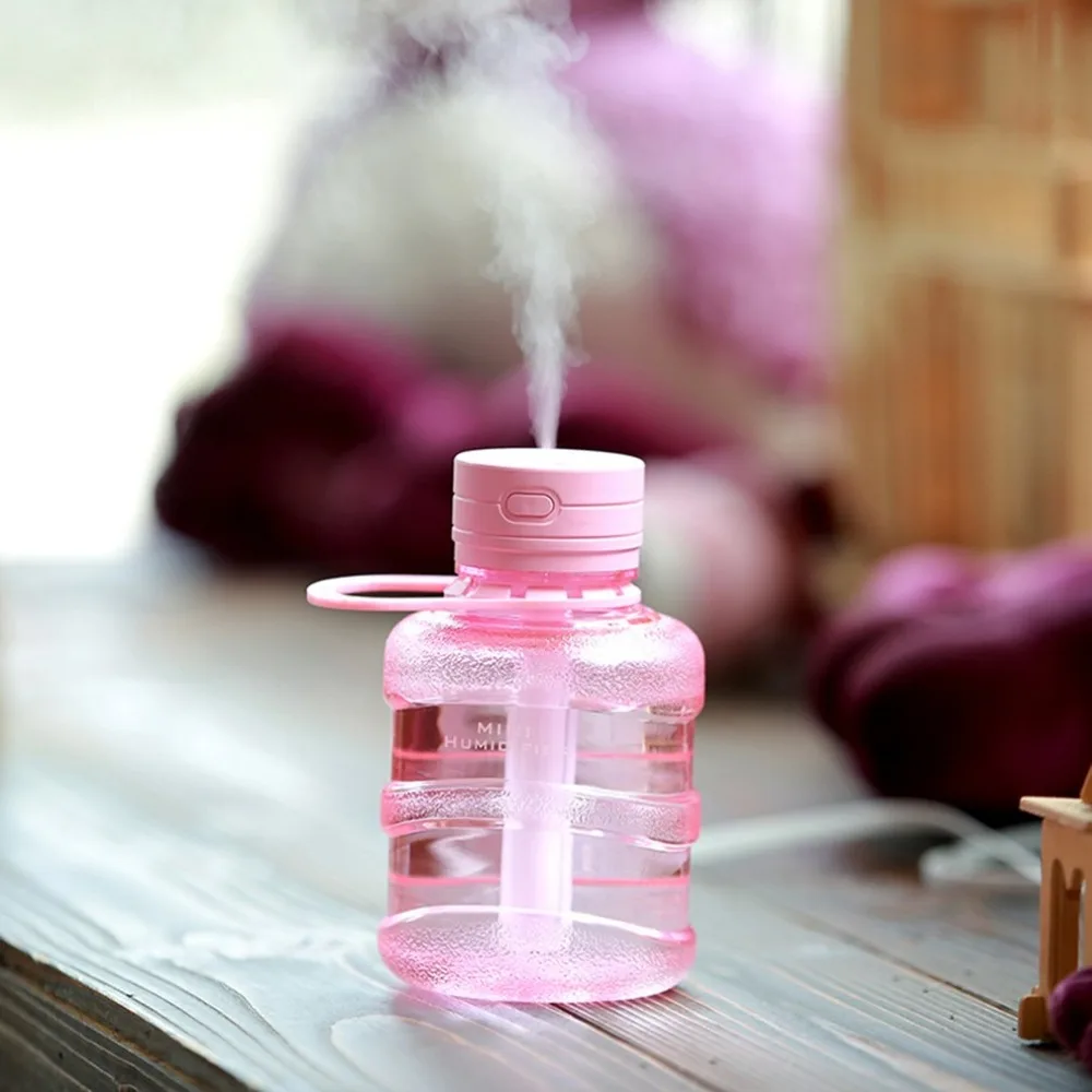 

Lovely Cute Mini Bucket Shape USB Humidifier LED Night Light Home Office Car Humidifiers Mist Maker Air Purifier