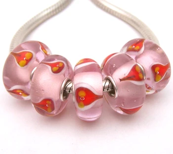 

JGWGT 2326 5X 100% Authenticity S925 Sterling Silver Beads Murano Glass beads Fit European Charms Bracelet diy jewelry Lampwork