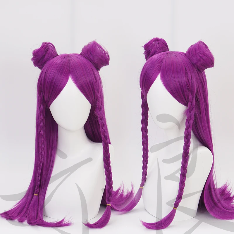 LOL K/DA Кайса Косплэй парик для Для женщин длинные прямые термостойкие
