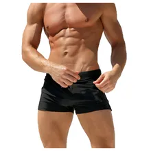 SAGACE Модные мужские сексуальные плавки, пляжные плавки для бодибилдинга, пляжные шорты, одноцветные Боксеры Шорты