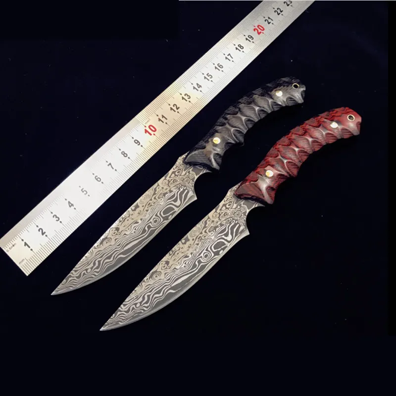 ToughKeng красный рукоять из микарты Forge 440 стальной нож с фиксированным лезвием 58HRC походные ножи для выживания