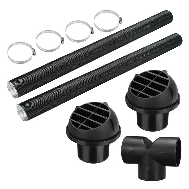 75mm Car Auto Heater Pipe Duct T Piece Warm Air Outlet Vent Hose Clips Set for Parking Webasto Eberspacher | Автомобили и