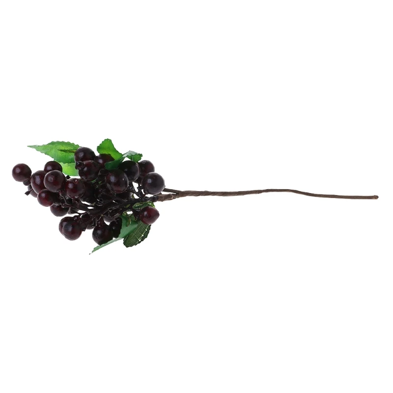 Bunch Lifelike Artificial Blueberry Fake Fruit Display Home Party Decoration E65B