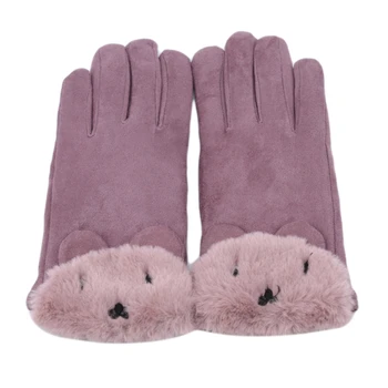 

Winter Gloves Women Warm Solid Ladies Hand Gloves Plush Elegant Driving Mittens Guantes Moda Feminina 2020