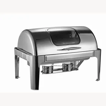 

Stainless steel Buffet heater Chafing Dish hotpot visible lid window 9Lbasin wedding Banquet cooking pan server Food Tray Warmer