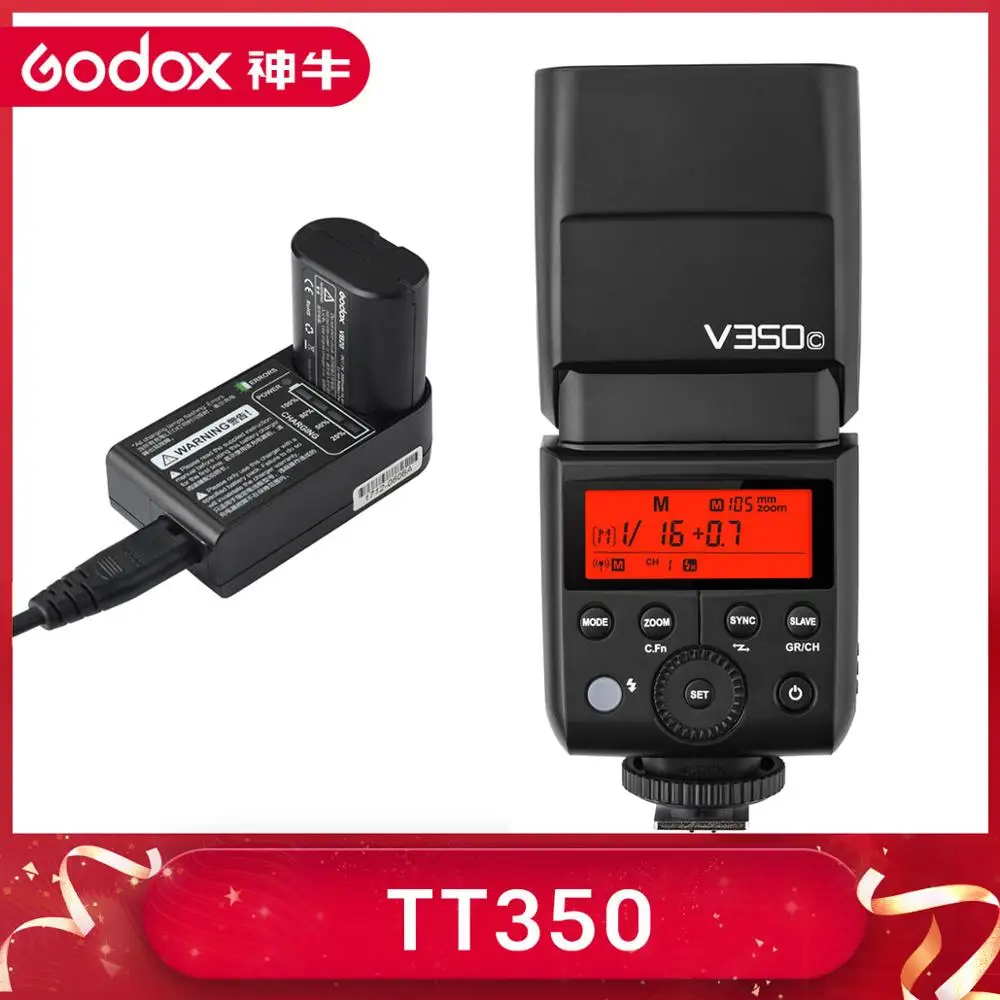 

Godox TT350 Mini Speedlite Flash for Canon Nikon Sony Fuji Olympus DSLR Camera 1/8000s GN36 2.4G Wireless TTL HSS XPro X1T