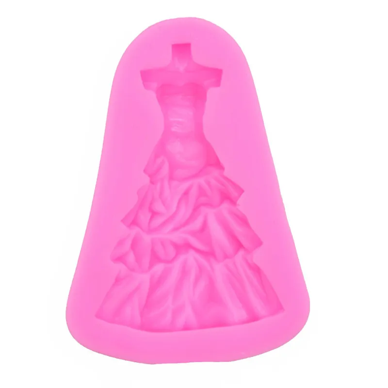 3D Wedding Dress Silicone Mold Sugar Craft Fondant Cake Decorating Tools Kitchen Baking Chocolate Candy Fimo Clay Molds
