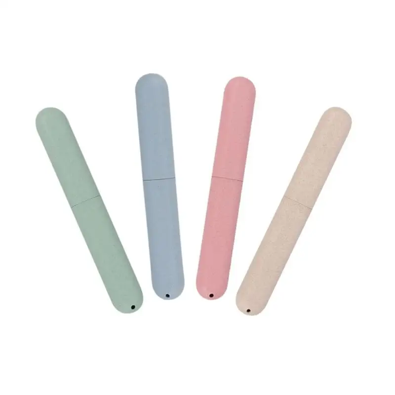  1/4pcs Toothbrush Box Portable Integrated Forming and Round Design Travel Cosmetic Storage Case Dus