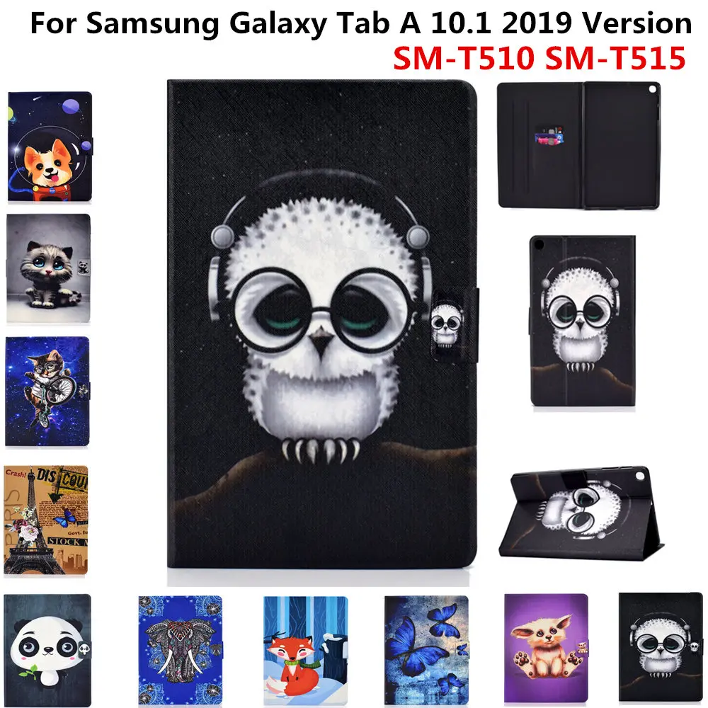 Чехол из искусственной кожи с подставкой и рукавом, милый чехол OWI DOG Elephant для Samsung Galaxy Tab A 10,1 T510 T515 SM-T510, чехол для планшета