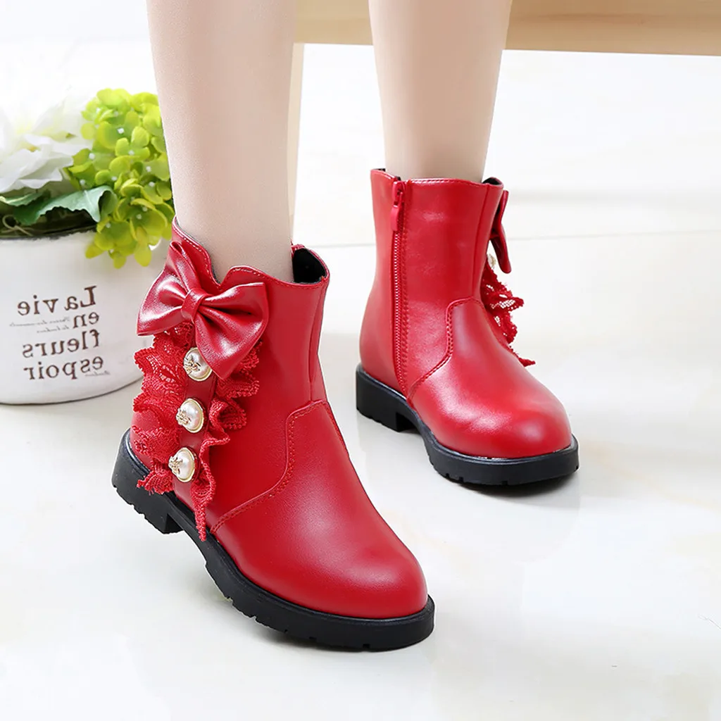 Обувь для маленьких принцесс с бантом-бабочкой; модные кожаные ботинки; детская обувь; новые модные детские ботинки