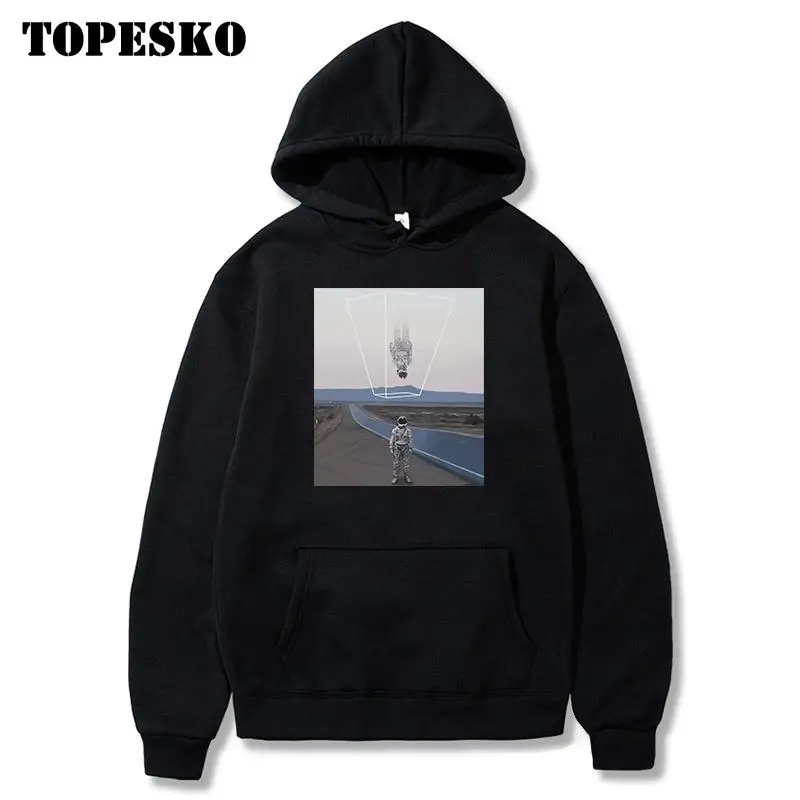 

TOPESKO Funny Upside Down Astronaut Print Hoodies Sweatshirts Spaceman Harajuku Hip Hop Casual Pullover Hooded Streetwear