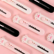 Couteau utilitaire patte de chat mignon, Mini coupe papier Portable Kawaii ouvre enveloppe lettre boîte Express couteau boîte couteau de coupe 1 pièce