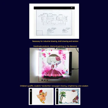 

LED Cartoon Painting A4 Copy Tablet LED Light Pad Drawing Board DIY Luminous Writing Supplies