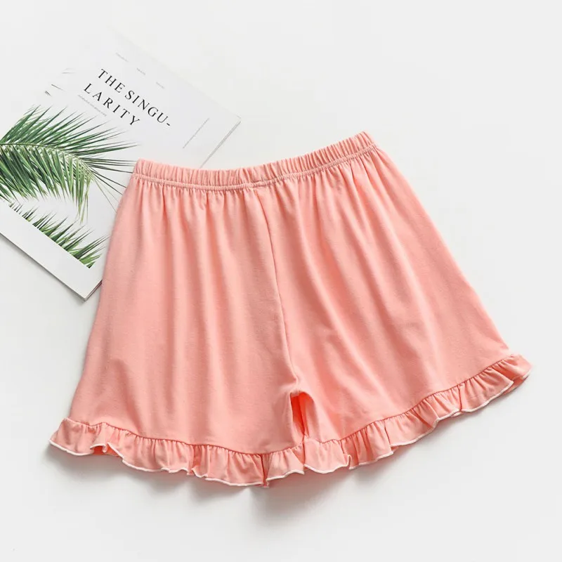 Summer Loose Fresh Short Solid Color Sleep Sexy Women Sleep Bottoms Cotton Shorts Elastic Waist Ladies Casual home pajamas pants