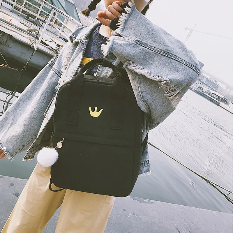 Популярный классический брендовый милый рюкзак с вышивкой для девочек-подростков на открытом воздухе, туристический рюкзак через плечо