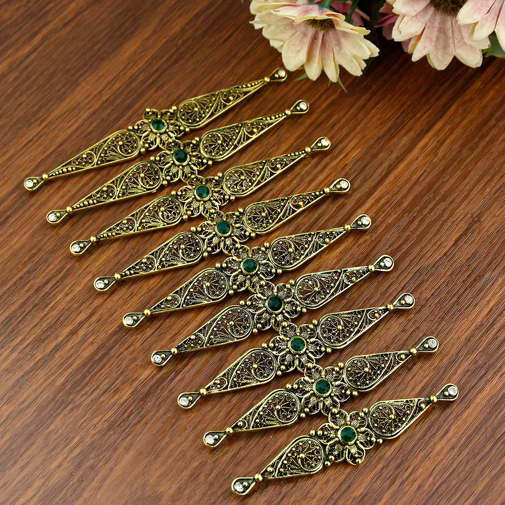 Sunspicems Vintage Caucasus Breastplate Bibs For Women Ethnic Wedding Jewelry Retro Gold Silver Color Traditional Chest Chain bridal jewelry sets