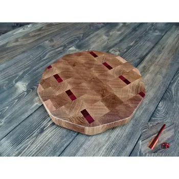 

End board Oak, Sapele, amaranth, handmade, ns11326/34 х24х3.5см
