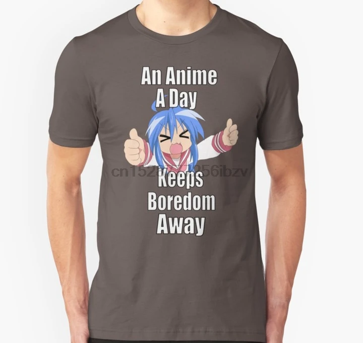 Men tshirt An Anime A Day Keeps Boredom Away Konata Izumi T Shirt Printed T-Shirt tees top | Мужская одежда