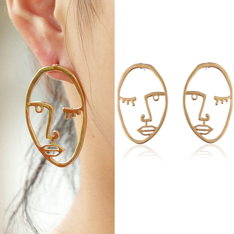 Женские брендовые серьги подвески в стиле панк абстрактные открытые