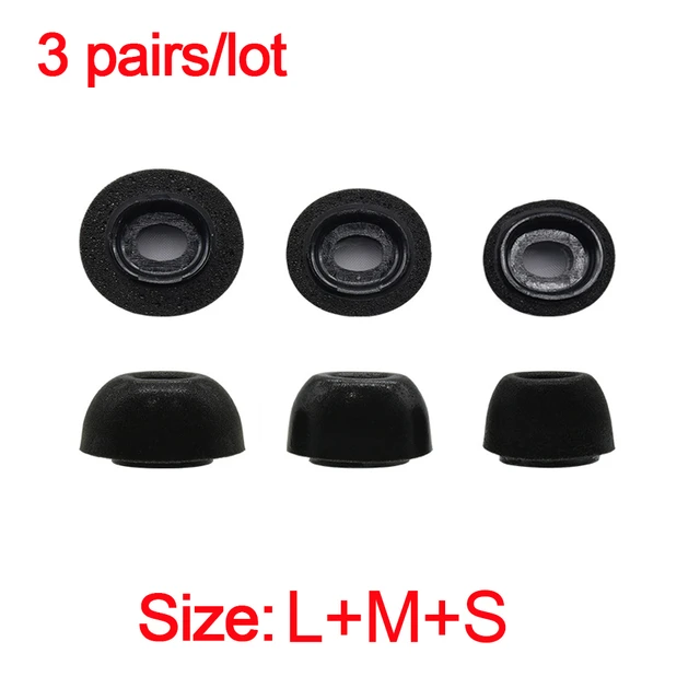 Noise Isolate Premium Memory Foam Tips for AirPods Pro,No Silicone Eartips Pain,Anti-Slip Earplugs,Fit in Charging Case black-SML(3 pairs)