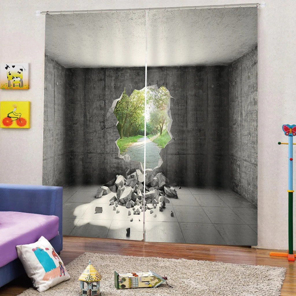 Креативные настенные кирпичные пользовательские 3d затемненные шторы для