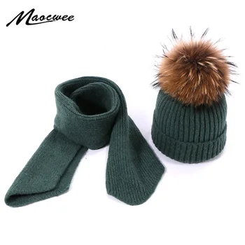 

Children Scarf Hat Set Two-Piece Autumn Winter Warm Solid Knitted Scarf Set Beanie Wool Hat Easy Scarves Set Female Hat Scarves