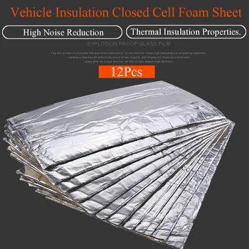 

12pcs 50x30cm lot Vehicle Insulation Closed Cell Foam Sheet 5mm Car Van Sound Proofing Deadening Insulation Car Hood Insulation