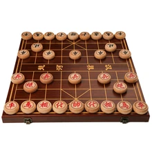 Games Chess Plate Large Gifts Foldable Chinese Chess Set Fashionable Vintage Kids Pieces Wood Juego De Mesa Board Games QXF5