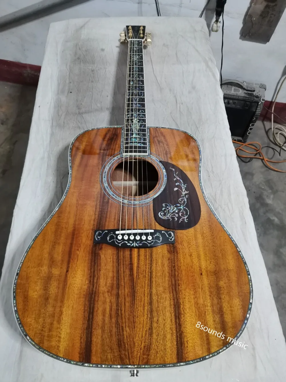 Новейшая 4" KOA Деревянная Классическая акустическая гитара, настоящая инкрустация абалона, палисандр Накладка причудливая гитара koa s