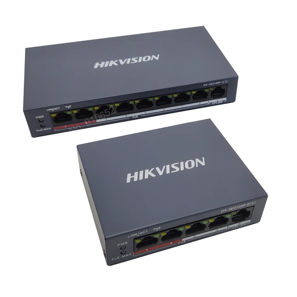 Hikvision 4CH 8CH Fast Ethernet Unmanaged PoE Switch DS-3E0105P-E(C) DS-3E0109P-E(C) 100Mbps Replace DS-3E0105P-E DS-3E0109P-E 4