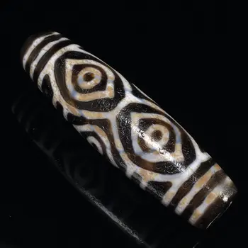 

Tibetan sacred GZi beads bring good luck orange peel pattern cinnabar dots patina Chinese longan pattern w2010