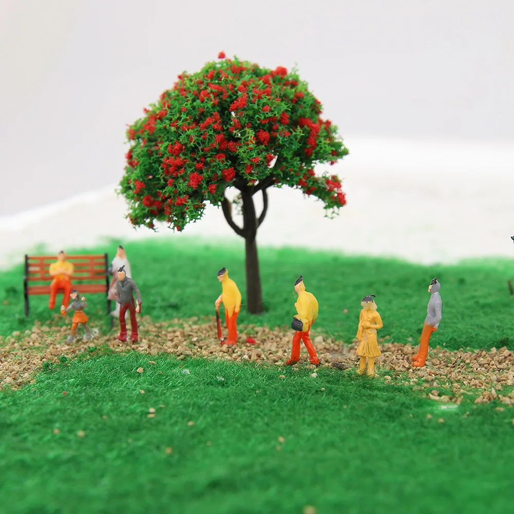 100PCS  1:100-1:200 Miniature Painted Figures Model People Diorama Street Passenger Sand Table Architecture Building Materials 4