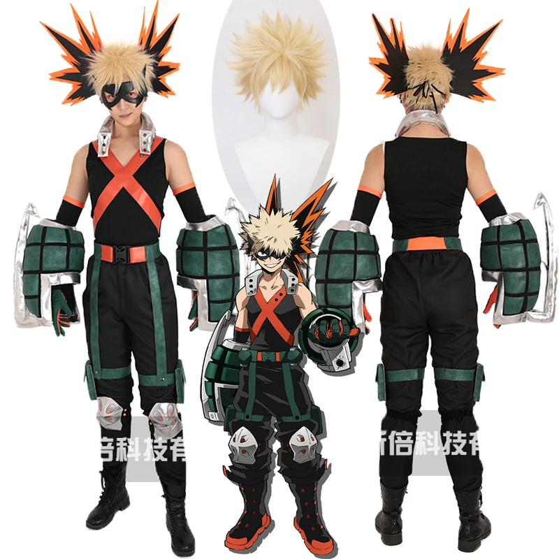 MHA Bakugo Cosplay Costume Katsuki Bakugou Outfit Fullset Gauntle