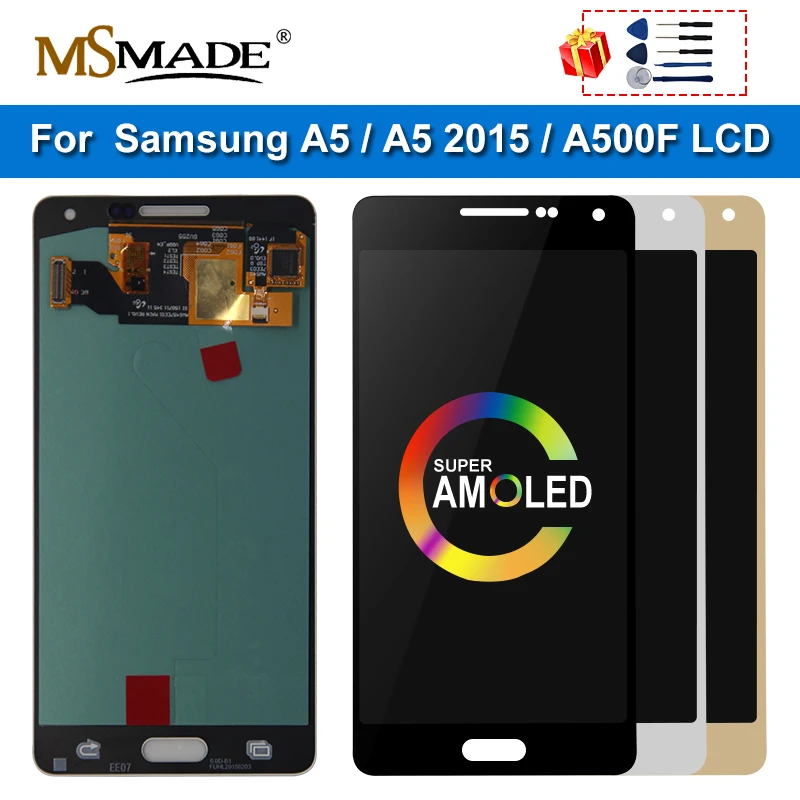 SUPER AMOLED для SAMSUNG Galaxy A5 2015 A500 A500F A500M SM ЖК сенсорный экран дигитайзер дисплей Замена LCD|Экраны мобильных