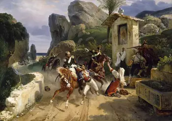 

Horace Vernet Italian Brigands Surprised by Papal Troops oil paintings canvas art Prints Wall Art For Living Room Bedroom Decor