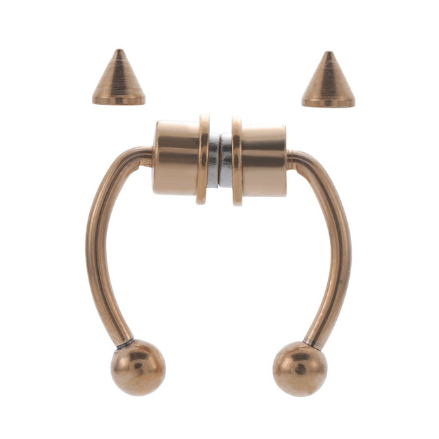 Ways To Wear Fake Nose Ring Hoop Non Piercing Septum Rings Goth Magnet Nose Punk Fake Body Jewelry Unusual Costume Jewelry