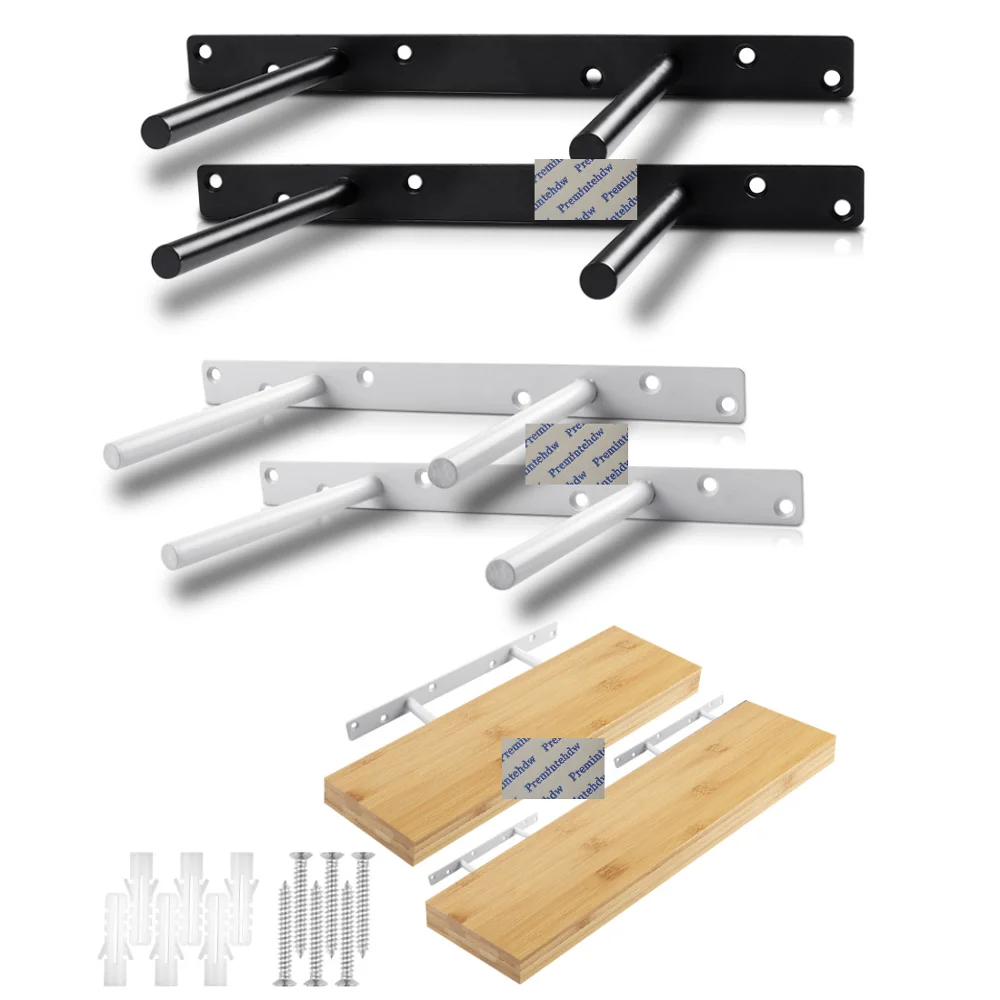 Soporte de flotante Invisible de acero sólido, soporte oculto de madera flotante, blanco y negro mate, barra, 2 uds.|flap hinge|hinges shoe cabinethinge hinge - AliExpress