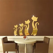 TTLIFE Four Kittens/set Environmentally Removable Mirror Stickers Background Stereo Wall Stickers Home Decoration Mirror Sticker TTLIFE Four Kittens/set Environmentally Removable Mirror Stickers Background Stereo Wall Stickers Home Decoration Mirror Sticker