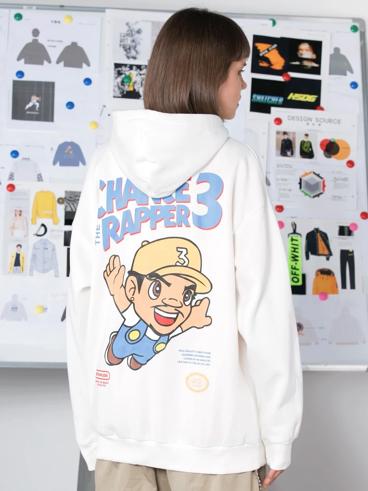 OSCN7 High Street печати флисовая толстовка женщина осень уличная плюс бархатные толстовки оверсайз женщины 8060A