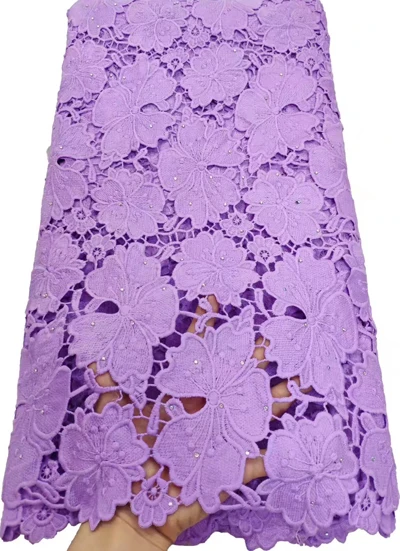 

New Designs African Lace Fabrics 5Yards Guipure Lace Fabric 2019 High Quality African Cord Lace Fabric For Wedding Dress CTB64