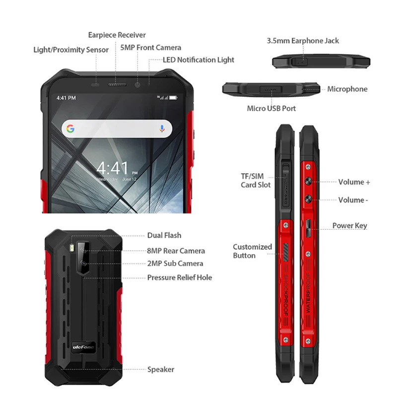 Ulefone Armor X3 ip68 прочный смартфон Android 9 0 ударопрочный телефон Superbattery сотовый 2 + 32G - Фото №1