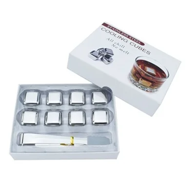 8PCS Cubes 304 нержавеющая сталь виски охладитель вина Охлаждения Кубики льда из камня Чиллеры напиток физическое охлаждение инструменты - Цвет: 8PCS Cubes