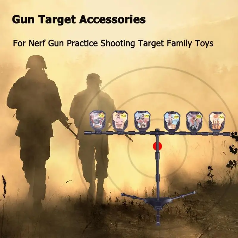 Classic Toy Gun Target Accessories Shooting Targets with Stickers and Bracket for Nerf Outdoor Hunting Foam Dart Blasters