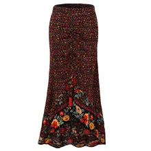 JAYCOSIN, модные женские юбки с цветочным принтом, Летняя асимметричная юбка с оборками, кружевная длинная юбка, богемная Женская юбка до лодыжки