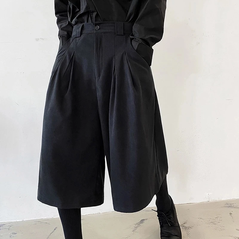 Men's Wide Leg Pants Spring/Summer New Gothic Dark Harajuku High Street Fashion Casual Super Loose Large Size Seven Pants