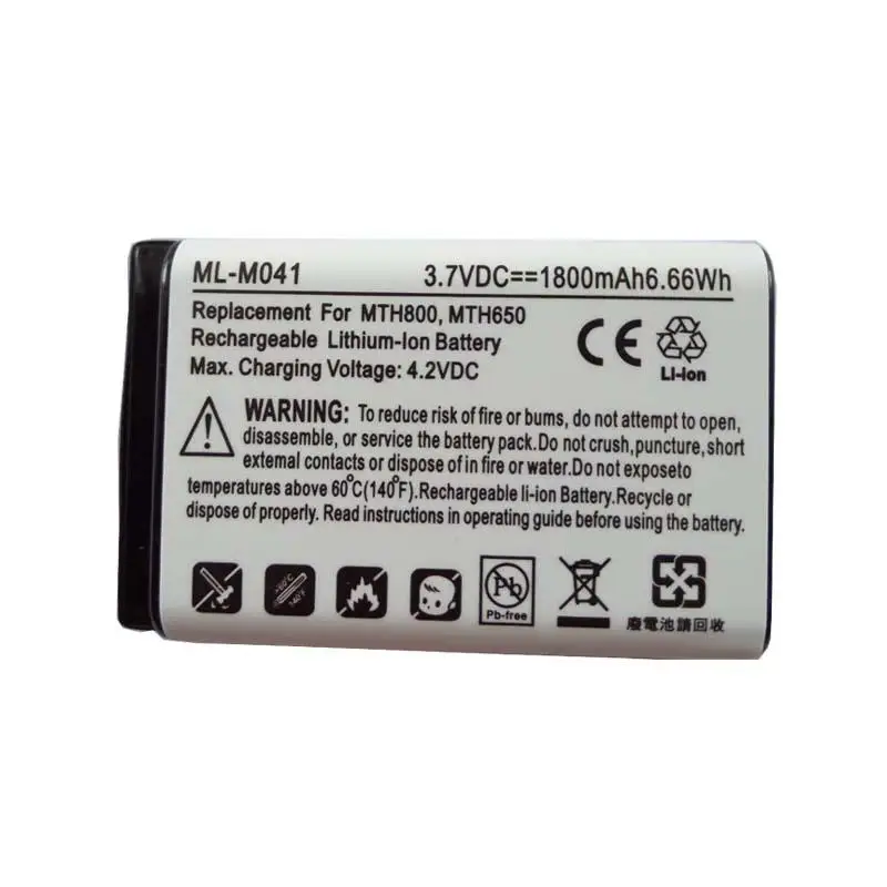 Аккумулятор ALLCCX 1800 мАч NNTN4655 NNTN6922A NNTN6923A SNN5705C SNN5705D для Motorola DTR410 DTR550 DTR650 MTH650 MTH800 |