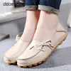 New Moccasins Women Flats 2022 Autumn Woman Loafers Genuine Leather Female Shoes Slip On Ballet Bowtie Women's Shoe Size 35-44 ► Photo 1/6