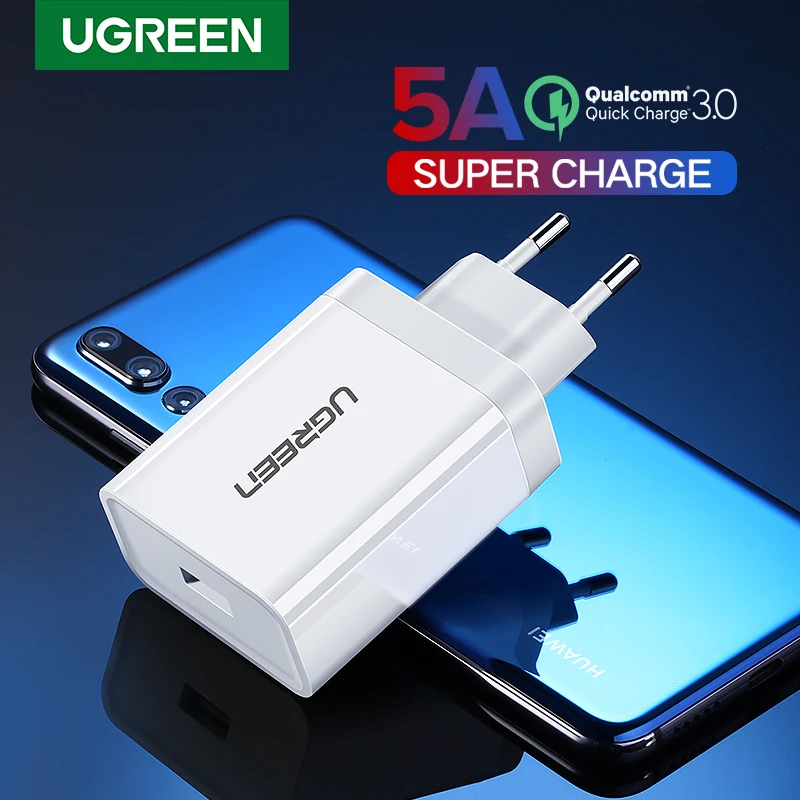 USB зарядное устройство Ugreen супер быстрое 3 0 для телефонов адаптер ЕС зарядка Huawei